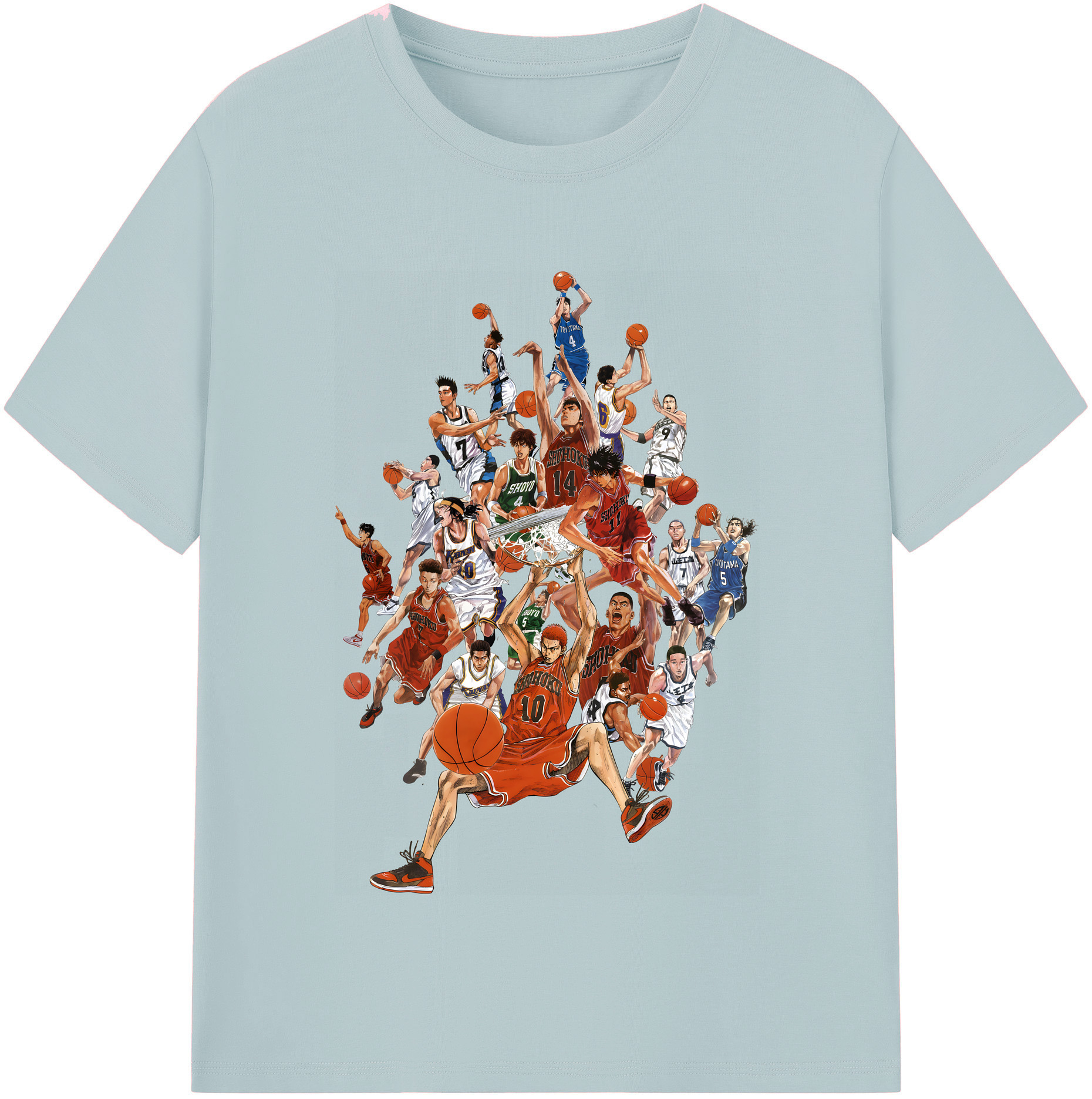 SLAM DUNK／スラムダンク 綿100％半袖Tシャツ（フロントプリント）